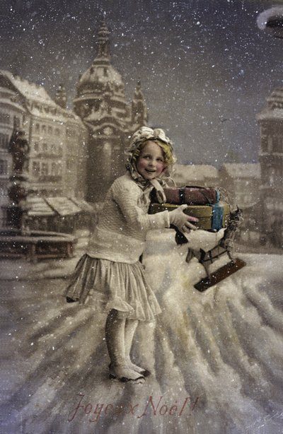 Kleines Mädchen im Schnee von French Photographer